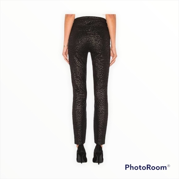 PAIGE x REVOLVE Black Hoxton Ultra Skinny Metallic Leopard Print Size 29 - Picture 4 of 9
